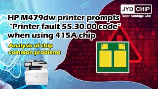 HP M479dw printer encounters the error quotPrinter failurequotEvent code 553000 when using 415A chip [upl. by Etteroma]