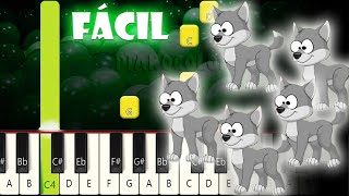 Cinco Lobitos Tiene La Loba  Piano Tutorial FÁCIL  Cover  Karaoke [upl. by Aititel392]