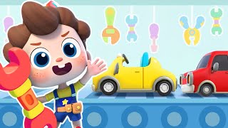 Lets Fix up Toy Cars  Cars Challenge Song  Nursery Rhymes amp Kids Songs  BabyBus [upl. by Yram]