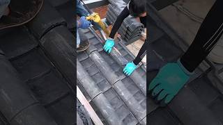 Lay tiles on the roof efficiently Good tools and machinery make work easy [upl. by Gabriello]