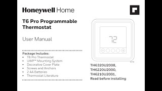 Honeywell T6 Pro Manual [upl. by Oiciruam99]