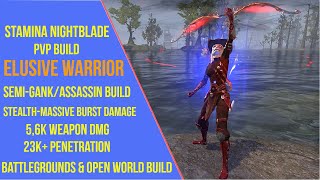 Powerful Stamina Nightblade PVP Build for ESO Gold Road  Elusive Warrior Stamblade PVP Build [upl. by Erreid]