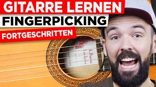 Gitarre lernen Ein schönes fortgeschrittenes Fingerpicking für dich [upl. by Kcirre144]