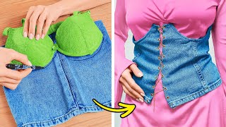 Easy Sewing Hacks to Save Your Old Clothes amp Money ✂️👖 [upl. by Nirre]