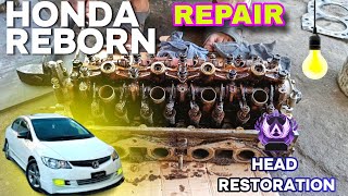 CYLINDER HEAD RESTORATION  HONDA CIVIC REBORN  FULL RESTAURANT VIDEO [upl. by Amiel664]