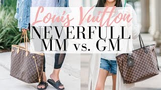 LOUIS VUITTON NEVERFULL MM vs GM  5 Minute Friday  LuxMommy [upl. by Joab]