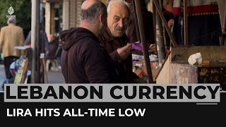 Lebanese lira hits alltime low as economic crisis deepens [upl. by Anekahs]