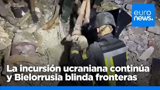 La incursión ucraniana en Rusia continúa en Kursk mientras Rusia ataca Kiev y mata dos personas [upl. by Fanchie514]