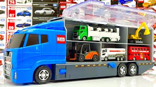 Tomica Cars ☆ Tomica opening and put in big Okatazuke convoy [upl. by Orvan]