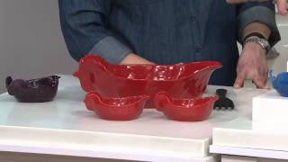 Revol 3pc Porcelain Figural Oven to Table Roaster Set on QVC [upl. by Eisyak]