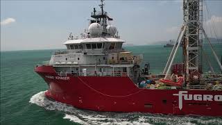 Fugro Voyager geotechnical drilling vessel [upl. by Dranoc243]