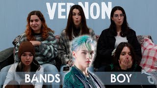 Vernon Seventeen  BANDS BOY  Spanish college students REACTION ENG SUB [upl. by Gamin]