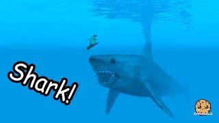 Giant Shark On Boat  Swimming In Water  Roblox Cookie Swirl C Game Video [upl. by Uamak]