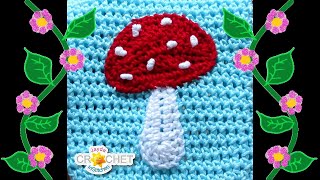 Crochet Toadstool 🍄 Applique 45quot Tall [upl. by Doane772]