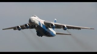 Amazing low take off from a Polet Antonov 124 on runway 16 at ZRH [upl. by Mahalia762]