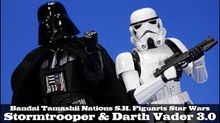 SH Figuarts Darth Vader and Stormtrooper Star Wars ROTJ ANH Bandai Action Figure Review [upl. by Aloibaf]