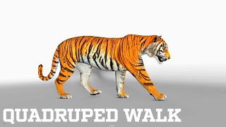 Quadruped Walk Cycle  Tiger  Maya 3D Animation [upl. by Hillard]