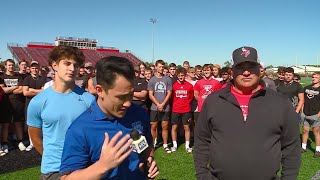 Huntington North head football coach Mike Eshbach practice interview 922024 [upl. by Merrow]