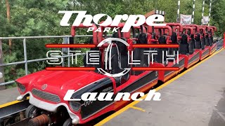 Stealth Rollercoaster Launch  Thorpe Park  July 2024 [upl. by Hadias]