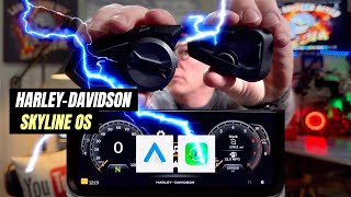 Harley Skyline OS Digital Dash System Apple Car Play Android Auto Satellite Radio Sena Cardo [upl. by Eugenia]