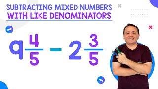 Subtracting Mixed Numbers with Like Denominators [upl. by Onaicul857]