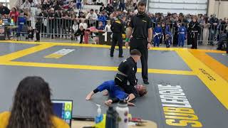 Jr wins dominant match at the 2024 Oregon open bjj bjjkids jiujitsukids [upl. by Yrohcaz]