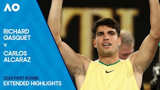 Richard Gasquet v Carlos Alcaraz Extended Highlights  Australian Open 2024 First Round [upl. by Asare]