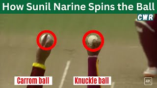 Sunil Narine Bowling Analysis  How Narine Spins the Ball  Carrom Knuckle and Doosra [upl. by Narine]