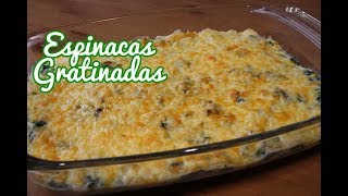 ESPINACAS GRATINADAS  RECETA FÁCIL Y RÁPIDA [upl. by Eelyrag]