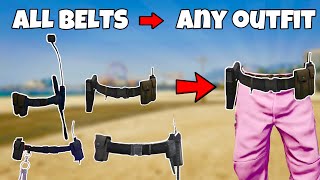 How To Get EVERY BELT on Any Outfit Glitch In GTA 5 Online 168 NO TRANSFER GET Cop belt amp MORE [upl. by Isyad113]