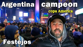 FESTEJOS de ARGENTINA CAMPEON de la COPA AMERICA [upl. by Moffat]