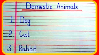 10 domestic animals name in English  domestic animals  domestic animals name  pet animals [upl. by Emmalynn385]