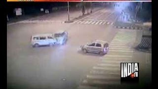 CCTV footage of car crash that killed one in Navi Mumbai [upl. by Ahsilem]