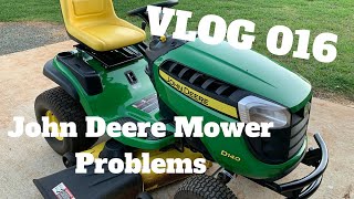 VLOG 16  John Deere Mower Problems  Tractor Mower D140 [upl. by Ttirb]