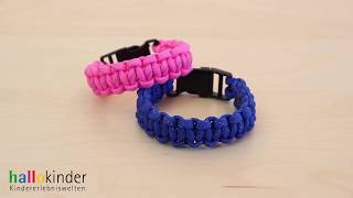 Anleitung Paracord Armband selber machen DIY  hallokinderhsopcom [upl. by Sullecram]