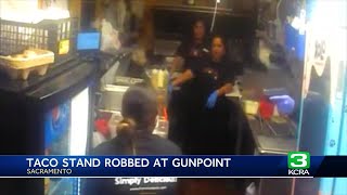 Video shows moment Sacramento taco stand was robbed at gunpoint [upl. by Veator]