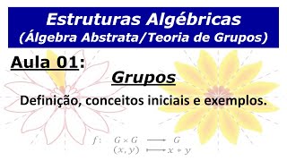 Estruturas Algébricas  Aula 1 Teoria de Grupos definição de grupo grupo abeliano e exemplos [upl. by Elwira]