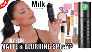 newMILK MAKEUP PORE ECLIPSE MATTIFYINGBLURRING SETTING SPRAY 14HR WEAR oily skinMagdalineJ [upl. by Dnarb37]