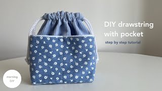 DIY drawstring with pocket  How to make drawstring [upl. by Base]