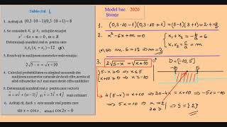 Model oficial de Bacalaureat 2020 la MAtematica Stiinte ale naturii [upl. by Eneles]