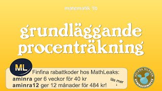 1b 211 grundläggande procenträkning [upl. by Slayton460]