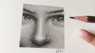 Timelapse Drawing Facial Features shading How to shade face [upl. by Carlos765]