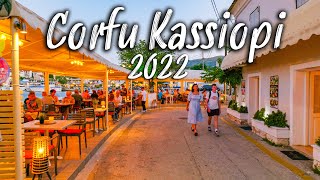 Corfu Greece explore Kassiopi Κασσιόπη tiny lovely seaside village walking tour 4k Greece 2022 [upl. by Daus]