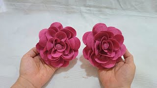 com apenas uma tira de tecidoflores de tecido artesanato tutorial [upl. by Xerxes]