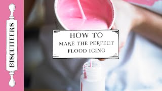 How to make the perfect flood icing for biscuits  Flood icing tutorial  Biscuiteers [upl. by Cobbie]