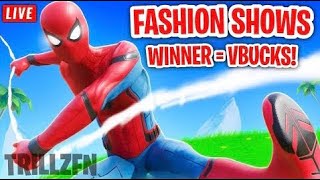 REAL FORTNITE FASHION SHOW amp HIDE amp SEEK LIVE 1 WIN  2500 VBUCKS CUSTOM MATCHMAKING fashionshow [upl. by Eniladam543]