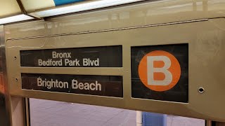 NYC Subway B Train Full Ride Brighton Beach  Bedford Park Blvd [upl. by Zed]