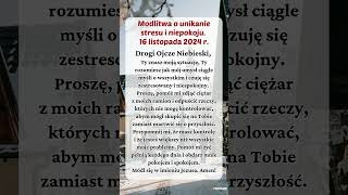 Modlitwa o unikanie stresu i niepokoju 16 listopada 2024🙏🌹modlitwa Miłość bóg jezus Polsk [upl. by Amol]