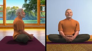 PM Modi tweets animated Yoga tutorial of Bhadrasana [upl. by Williamsen]