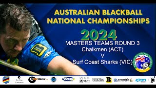 Australian Blackball National Championships 2024  Masters Round 3 Chalkmen v Surf Coast Sharks [upl. by Siramay]